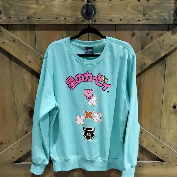 Nintendo 1993 Hal Laboratories Mint Green Graphic Sweatshirt Size Large Gamers - Picture 1 of 9